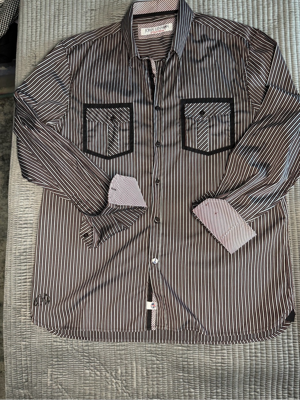 English Laundry /John Lennon vintage Button-Up Shirt Jacket great detailing. XL